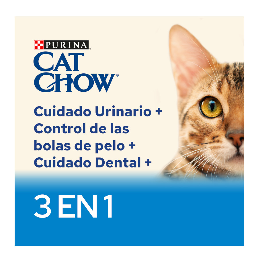 Ração seca Cat Chow 3 em 1 com sabor de peru