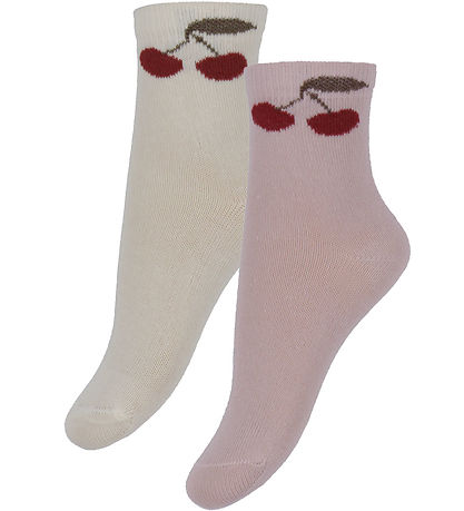 Minymo Socken - 2er-Pack - Shell m. Kirschen
