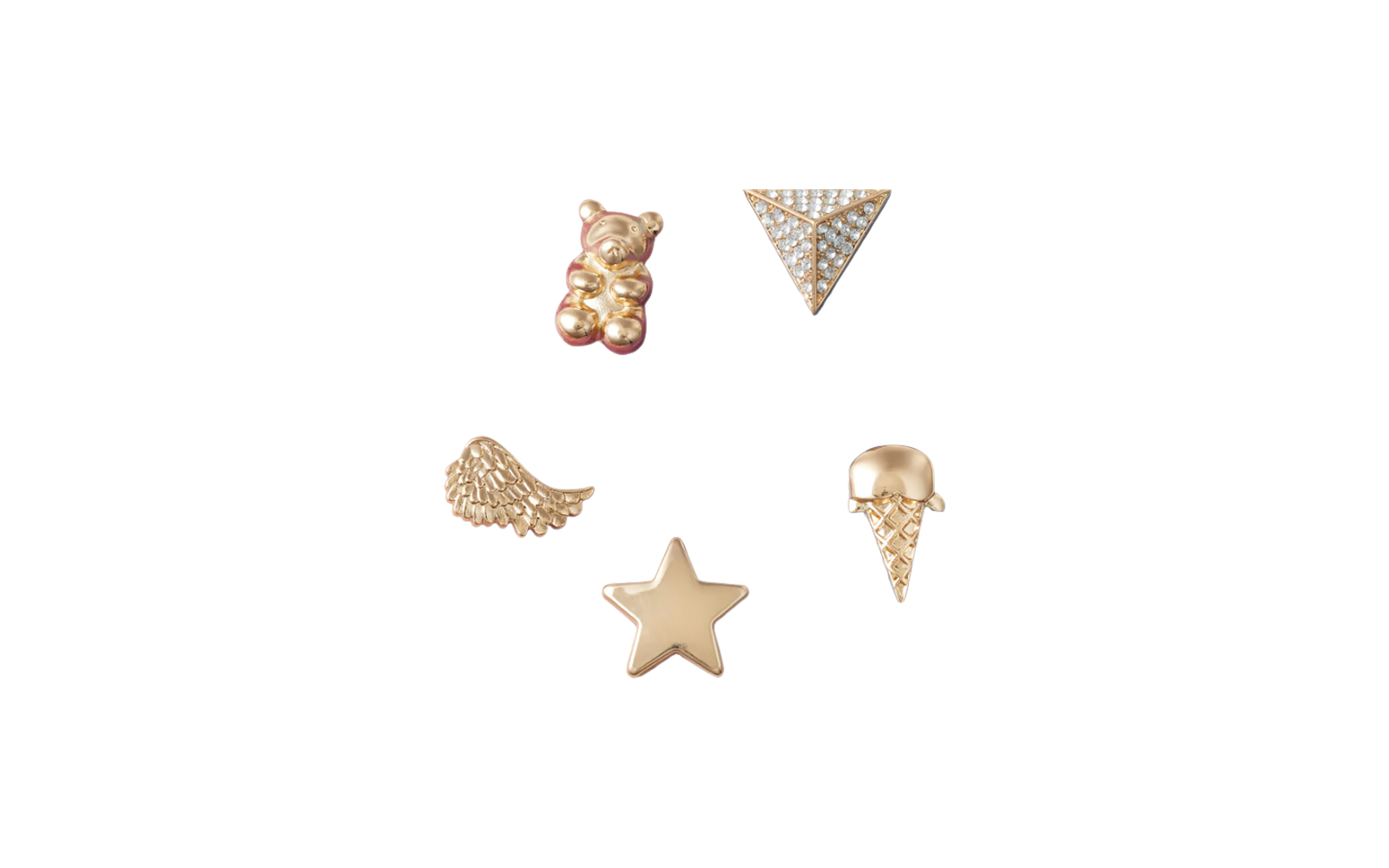 Crocs Jibbitz Gold Icons Schuhanstecker 5er Pack