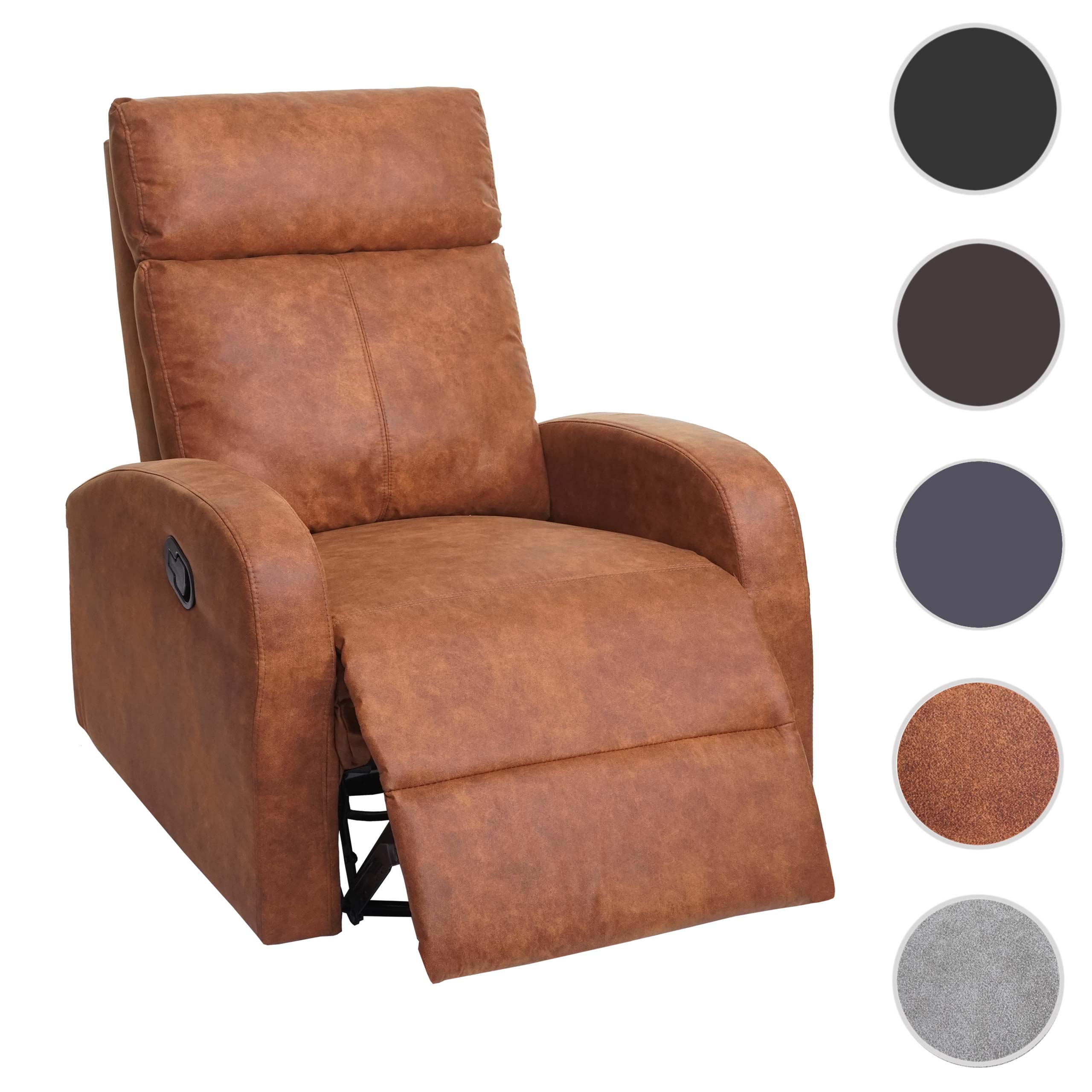 Fernsehsessel MCW-A54 Premium, Relaxsessel Schaukelstuhl Wippfunktion, drehbar ~ Stoff/Textil wildlederimitat