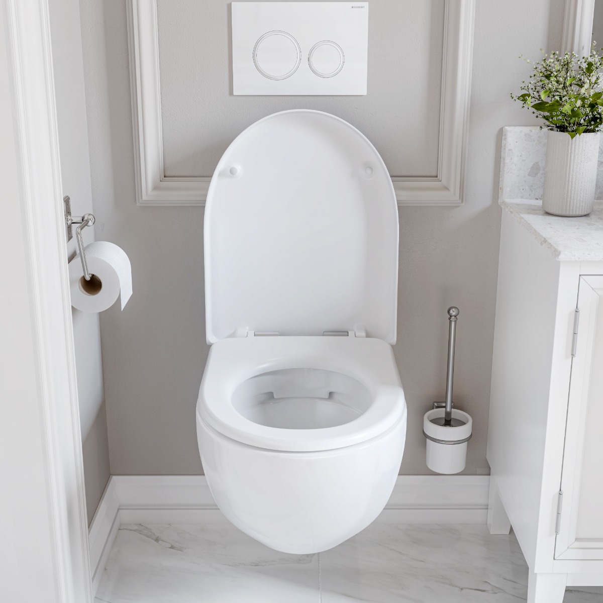 Geberit Tropea hangend randloos toilet met softclose zitting wit glans