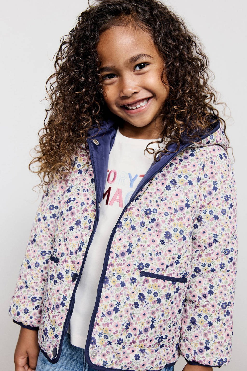Mango Kids gewatteerde jas winter ecru