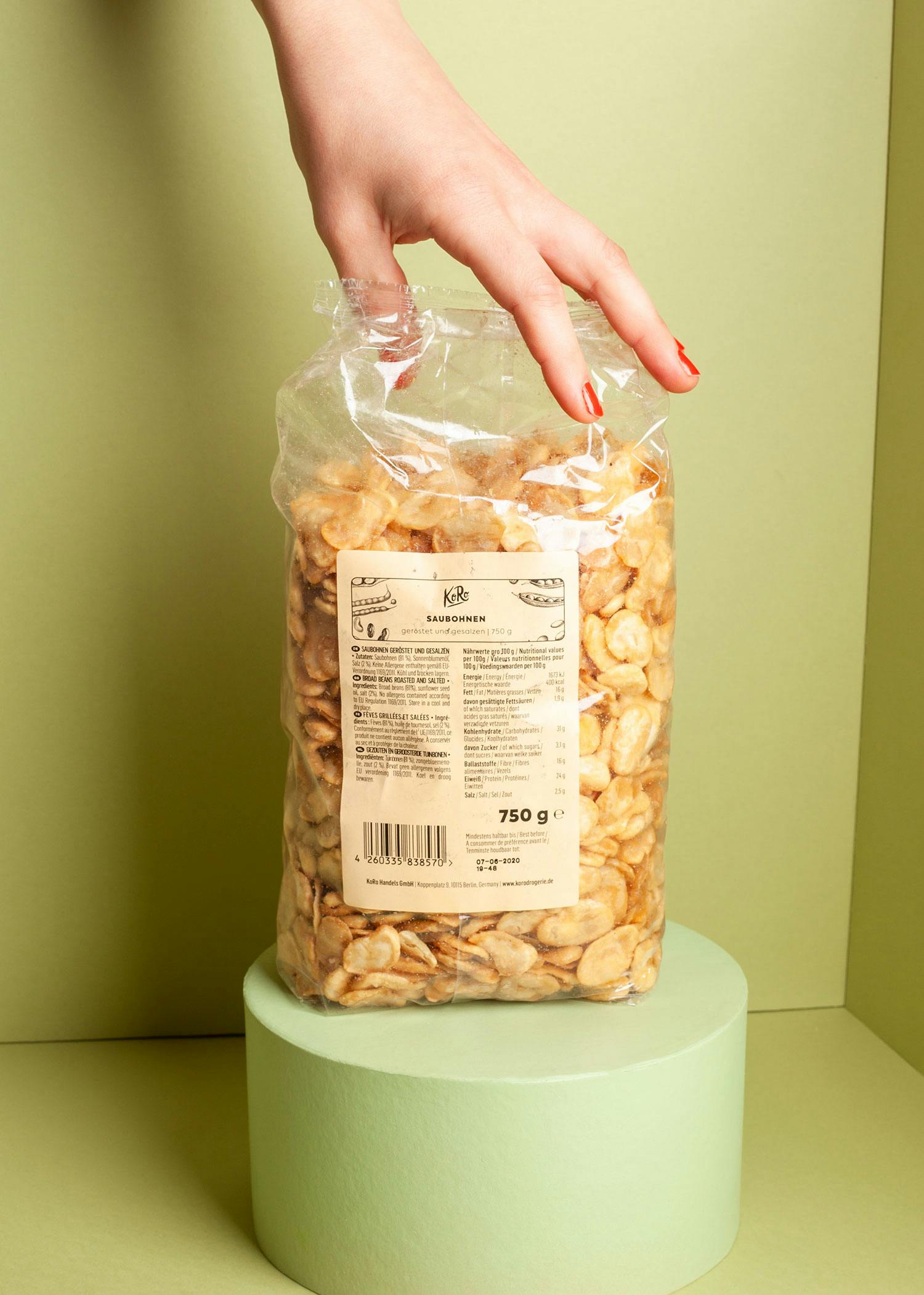 Geröstete und gesalzene Favabohnen 750 g