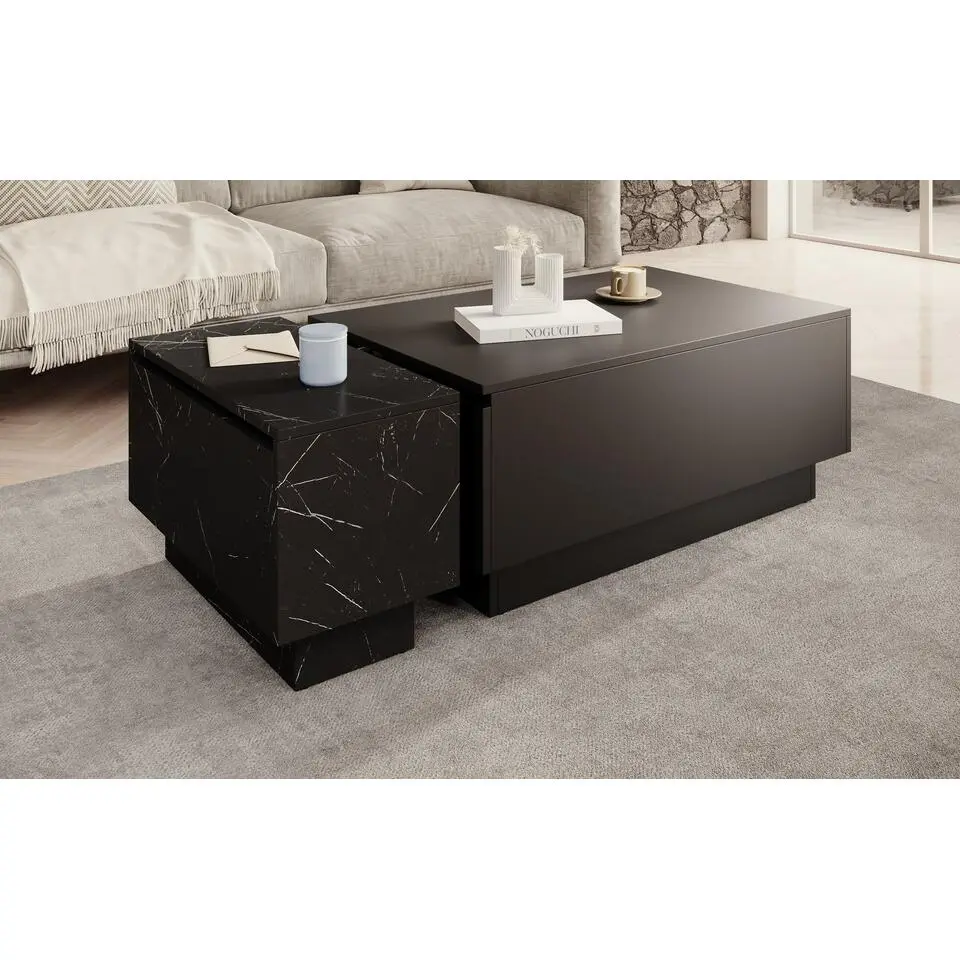 Meubella - Salontafel Micha - Zwart - 90 cm