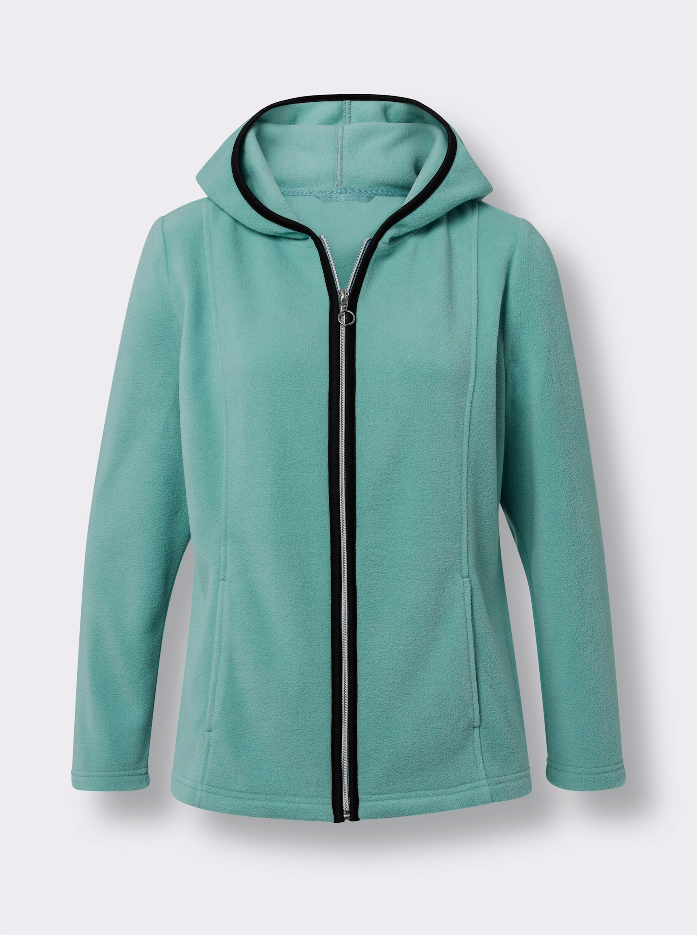 Fleecejacke mit Kontrast-Akzenten