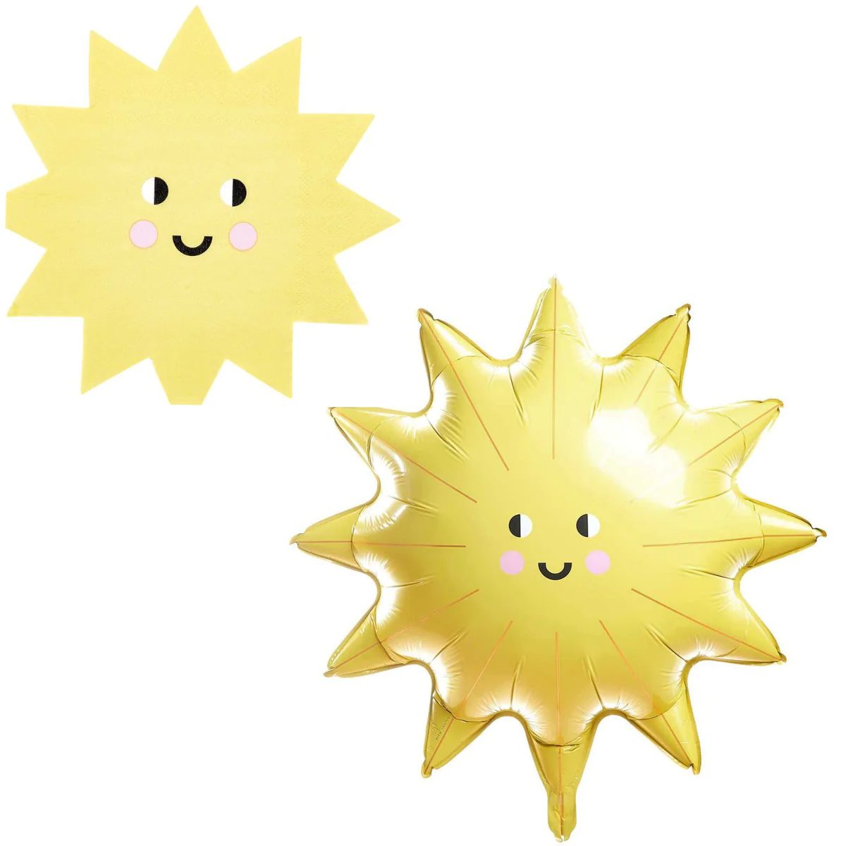 Ballon anniversaire + 20 serviettes en papier soleil Rico Design