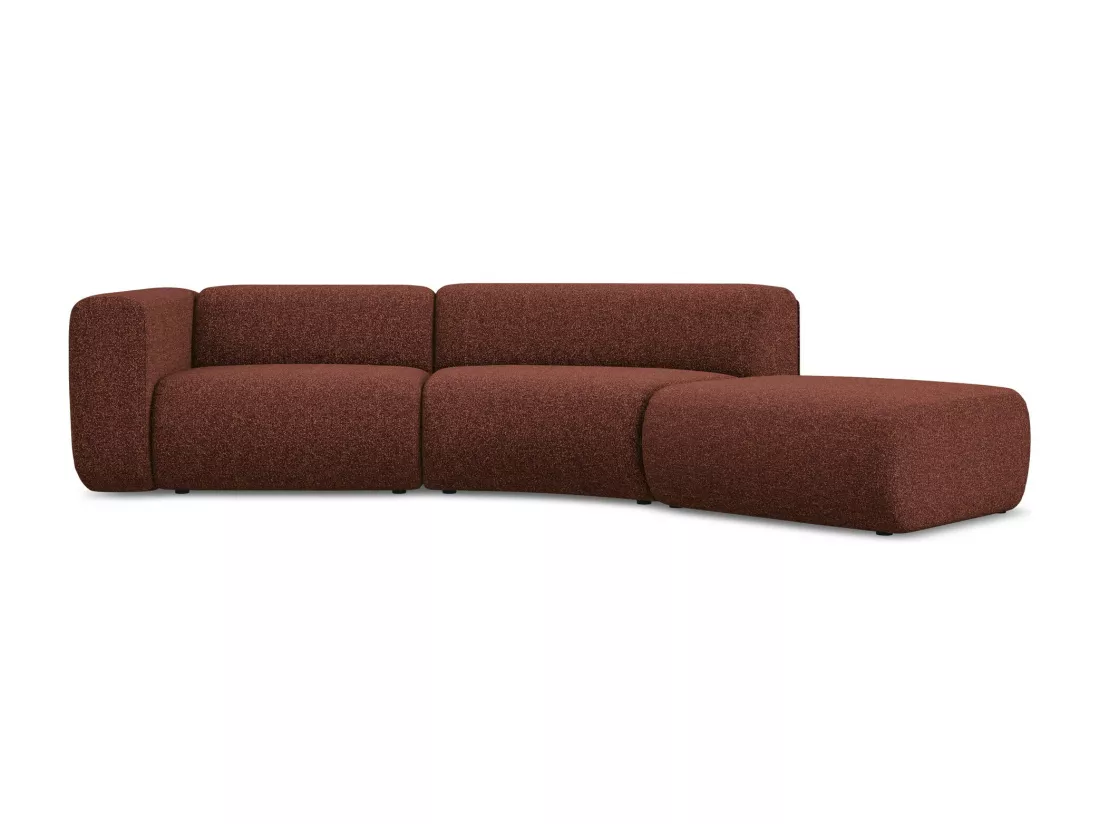 Canapé modulable 4 places droit en tissu texturé - bourgogne - EKAHI