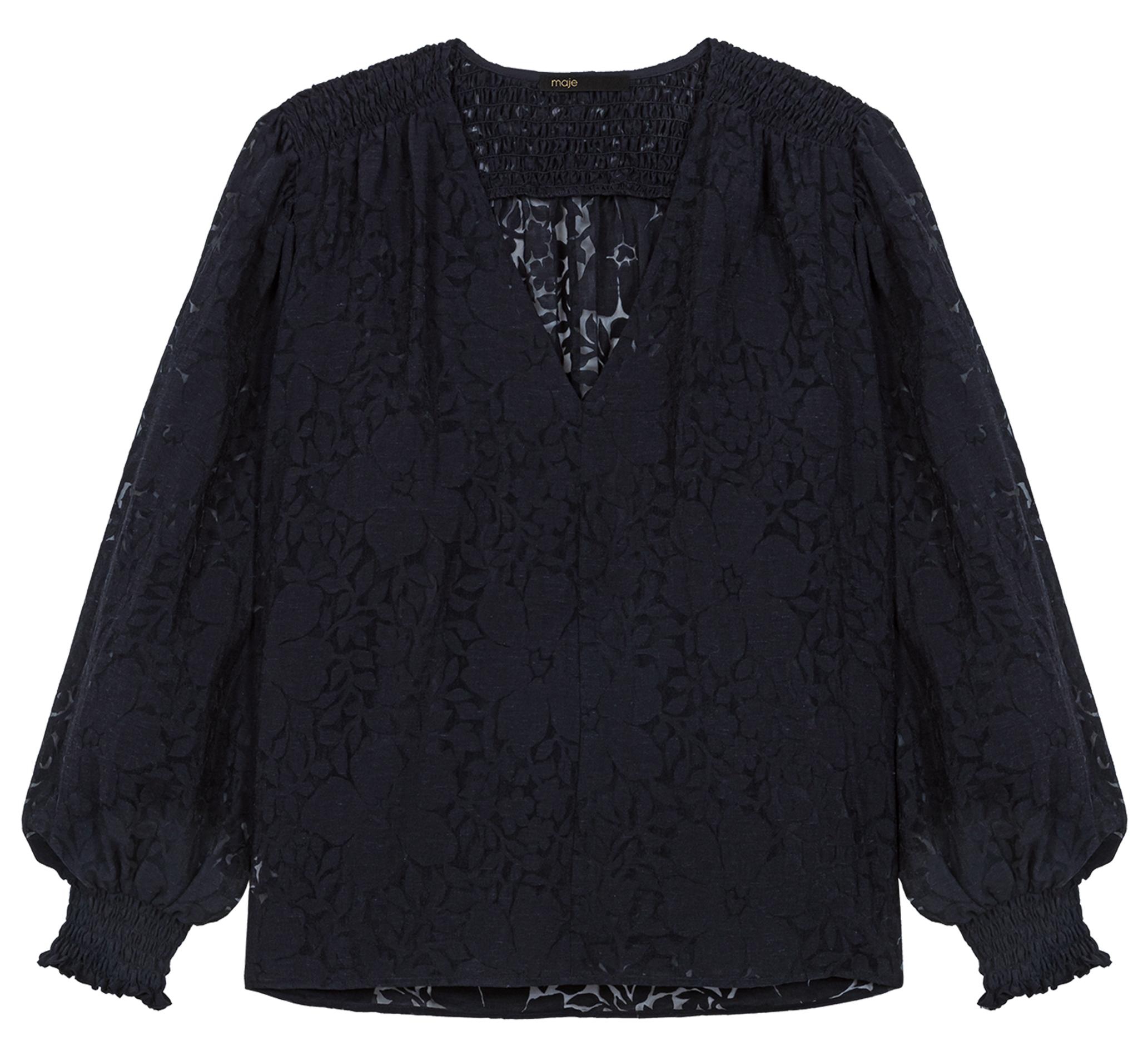 Top manches longue à motifs | Noir