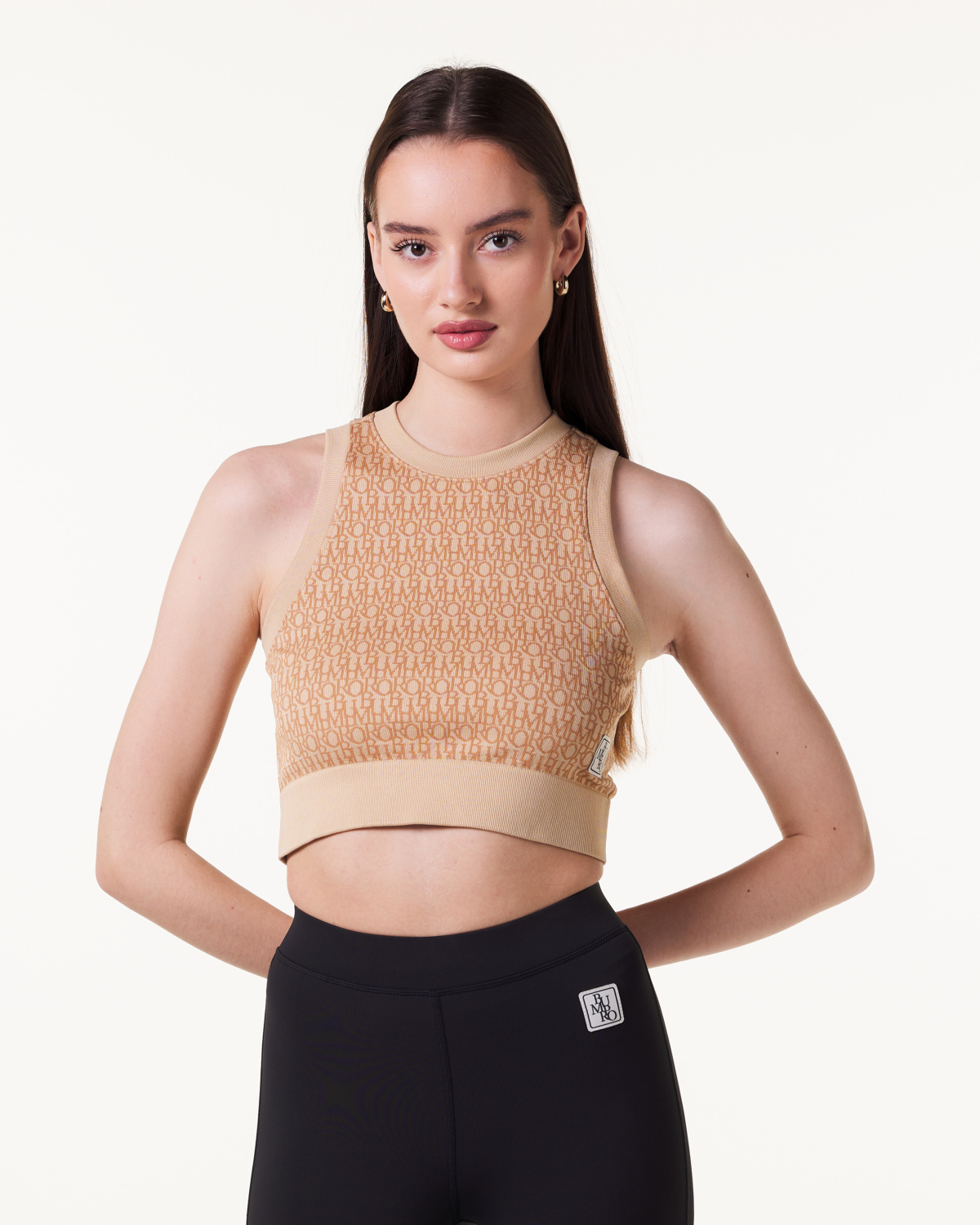 Bumpro Work to Workout Seamless Crop Top Beige