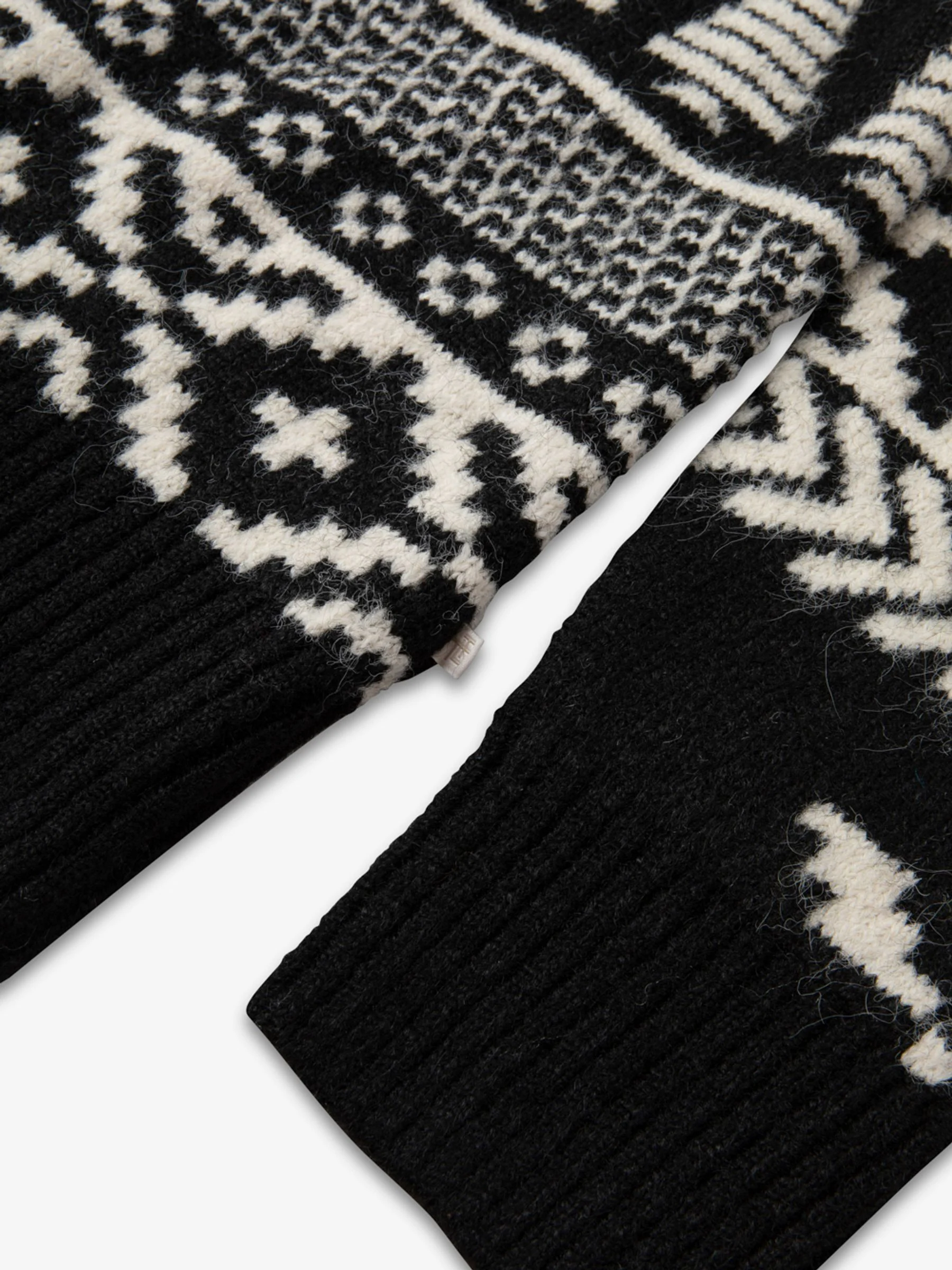 Zwart - The Little Tailor Chunky Tweekleurige Fairisle Kerstmis Trui
