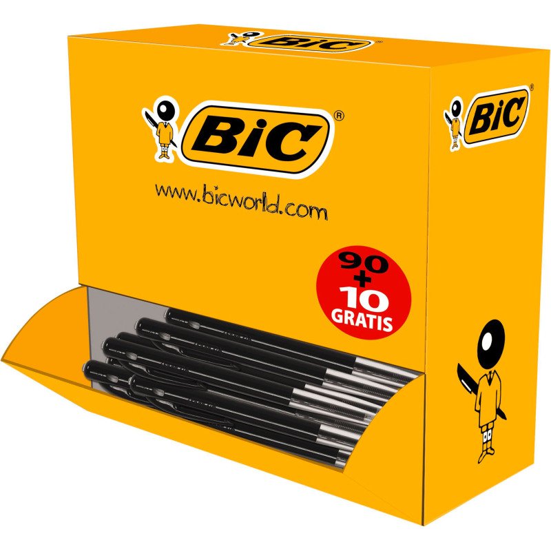 Pack de 90 stylos bille Bic M10 rétractables + 10 offerts