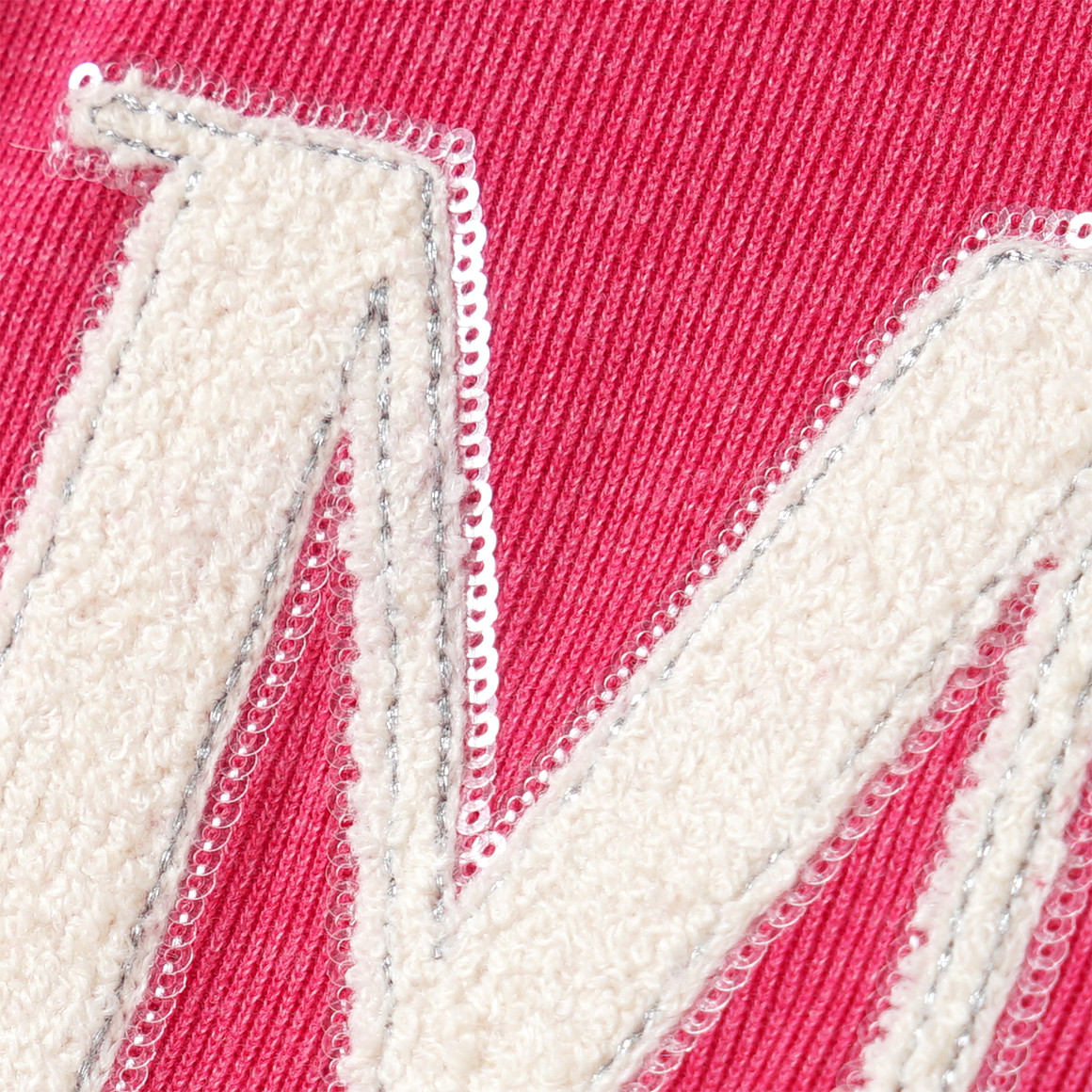 Yigga Mädchen Pullover mit Frottee Schriftzug pink