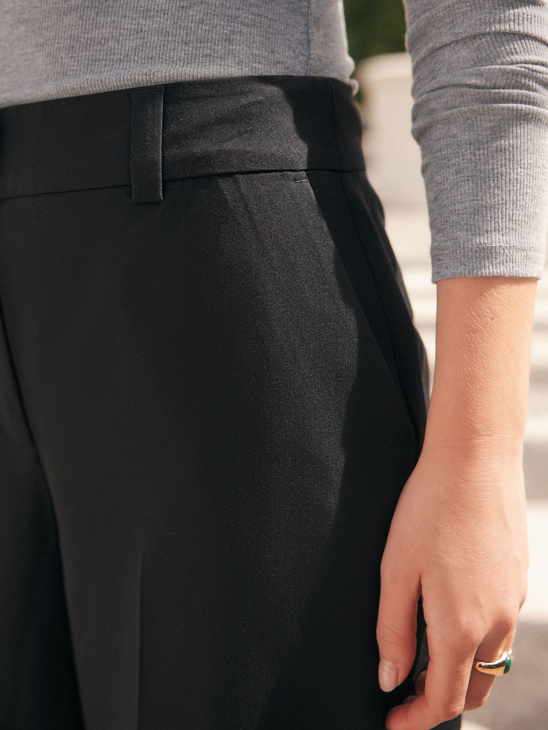 Zwart - Modieuze lange shorts