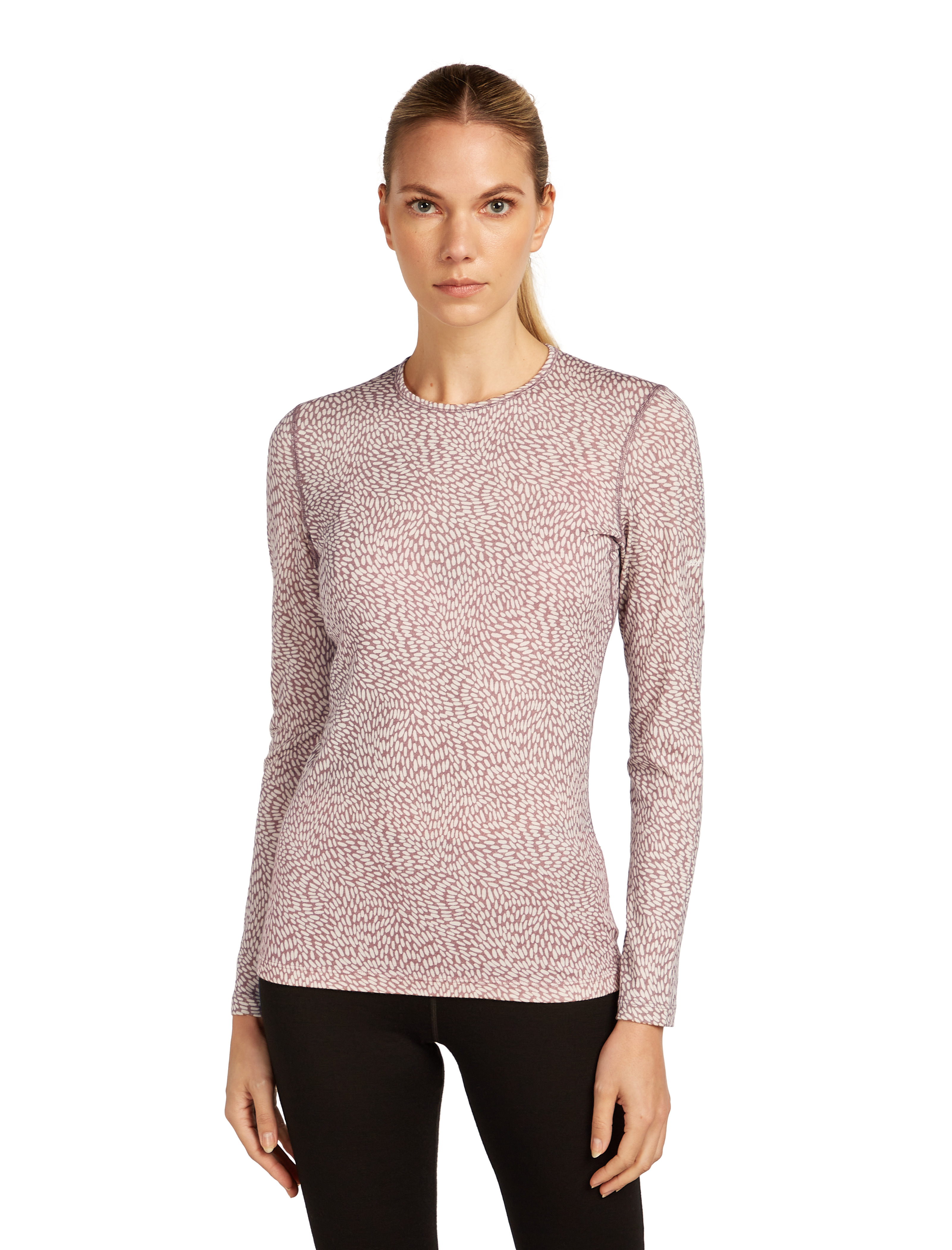 W Merino 200 Oasis LS Crewe Flock Forms AOP