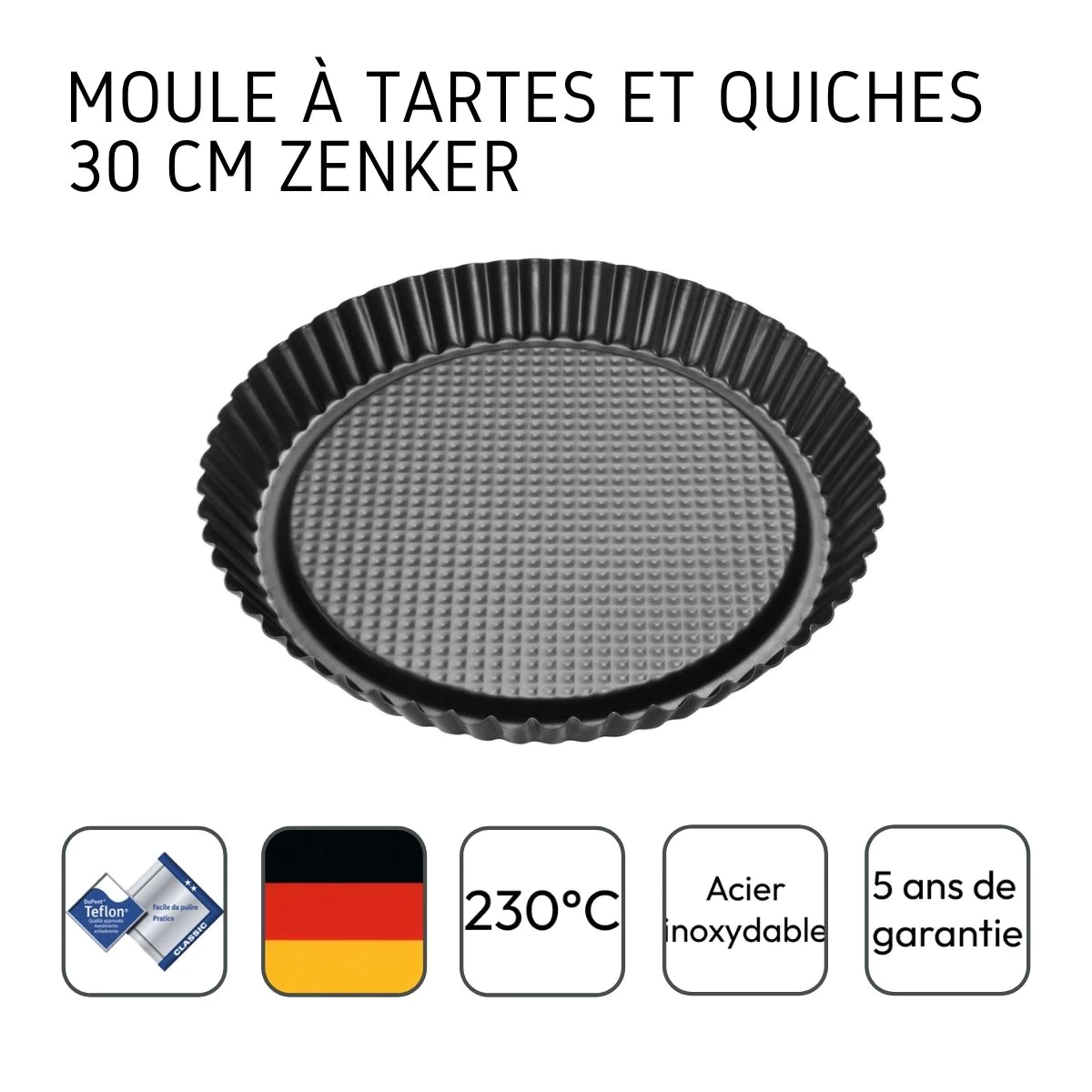 Moule à tarte renversée 30 cm Black Metallic Zenker