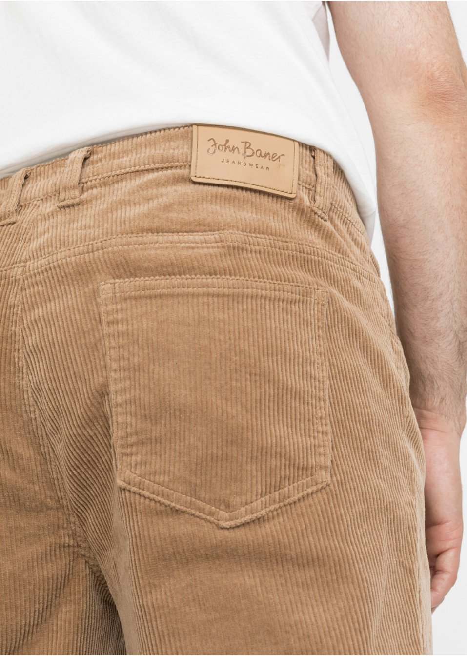 Pantalon velours côtelé extensible Classic Fit, Tapered