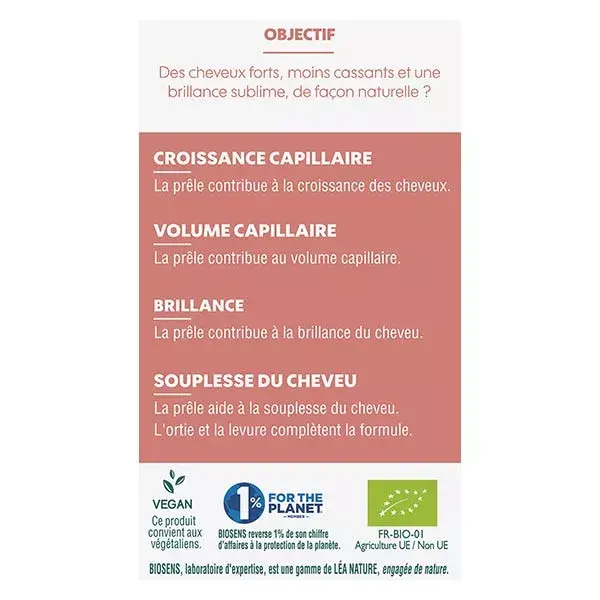 Biosens Divine Hair Orgânico 40 cápsulas vegetais