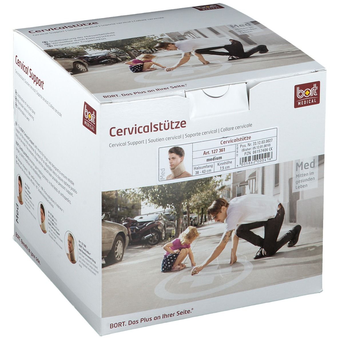 BORT Cervicalstütze Kinnhöhe 7,5 cm Gr. M haut