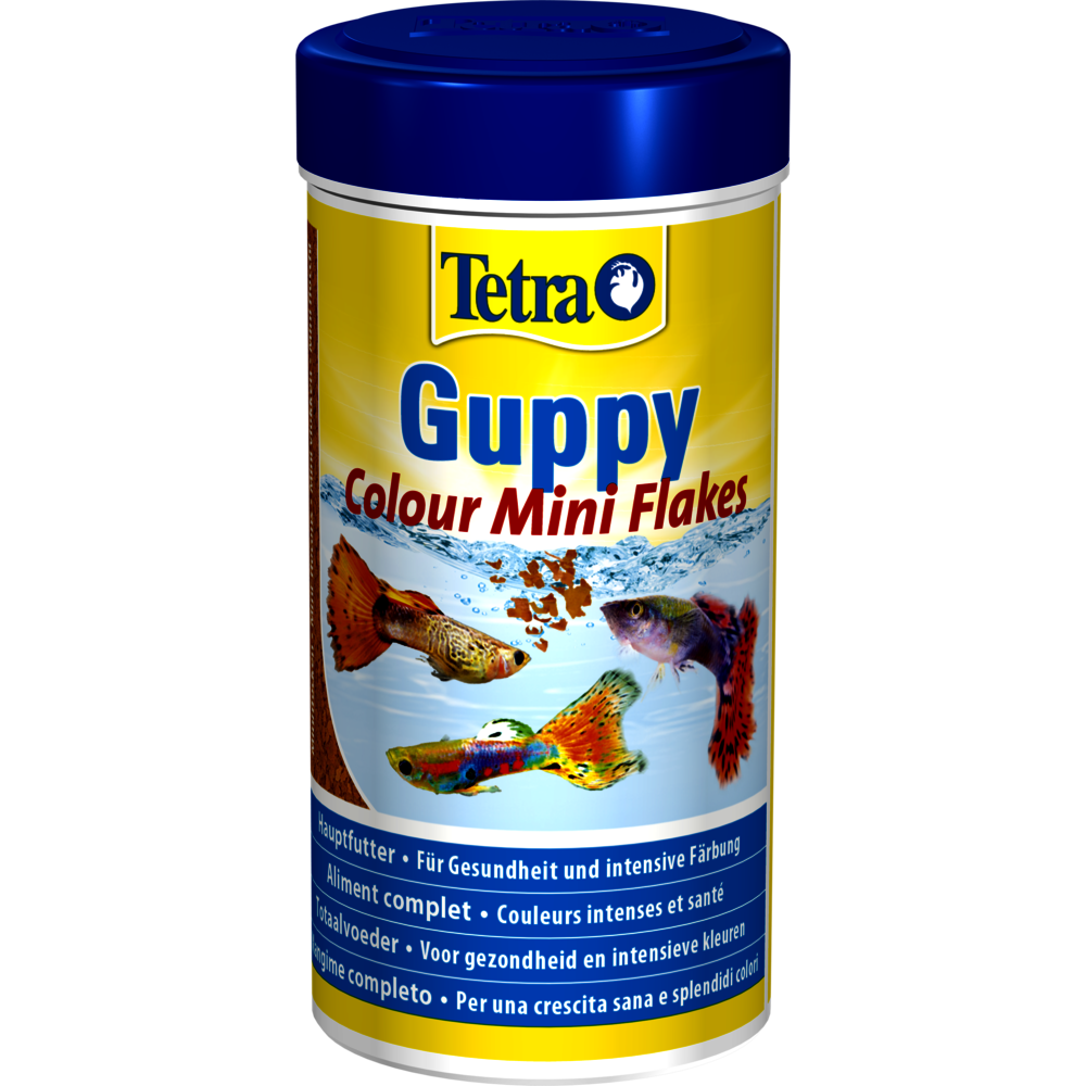 Guppy couleur mini flocons 75g - 250 ml aliment pour les guppies, platys, m