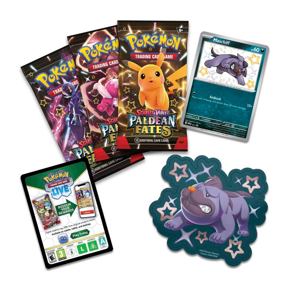 Pokémon TCG Scarlet & Violet Paldean Fates Tech Sticker Collection Maschiff