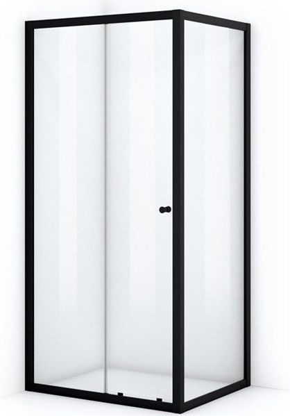 Ruby Allure Douchecabine | 100x90 cm Mat zwart Helder glas Schuifdeur Rechthoek