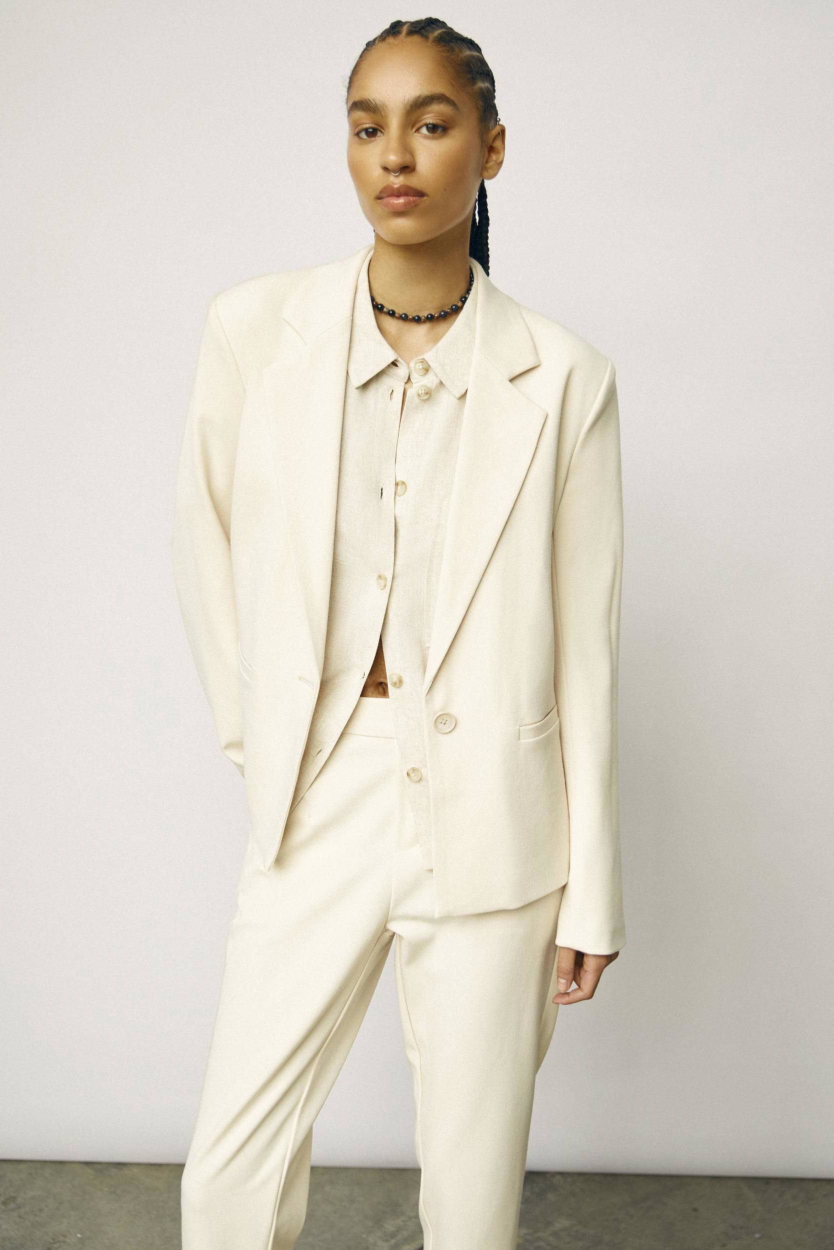 OBJECT rechtvallende blazer OBJLISA van polyester crÃ¨me