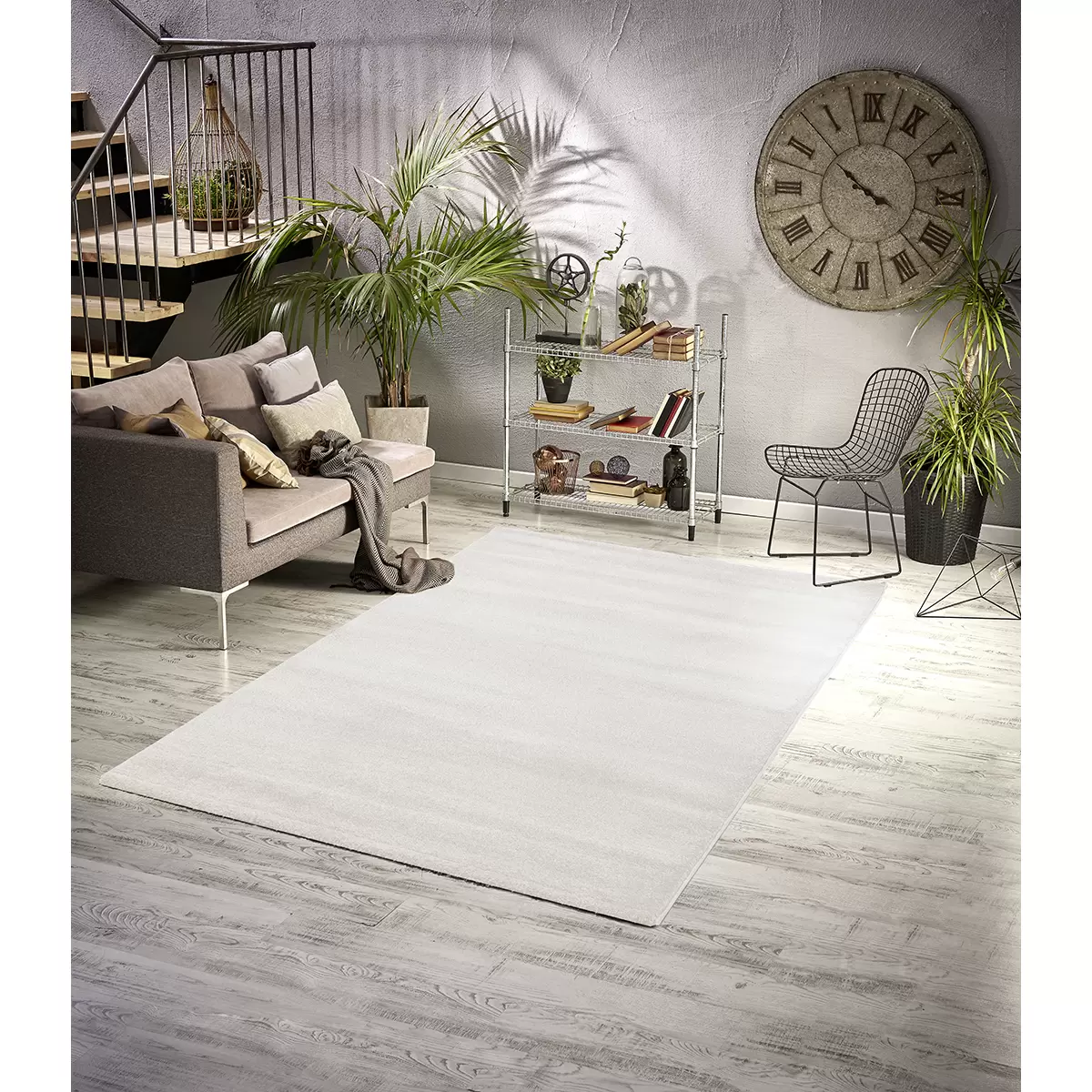 Hochflorteppich Lounge weiss