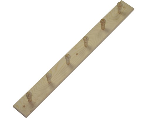 Kapstok met 6 haken, hout/grenen, L x B x H 560/60/60 mm
