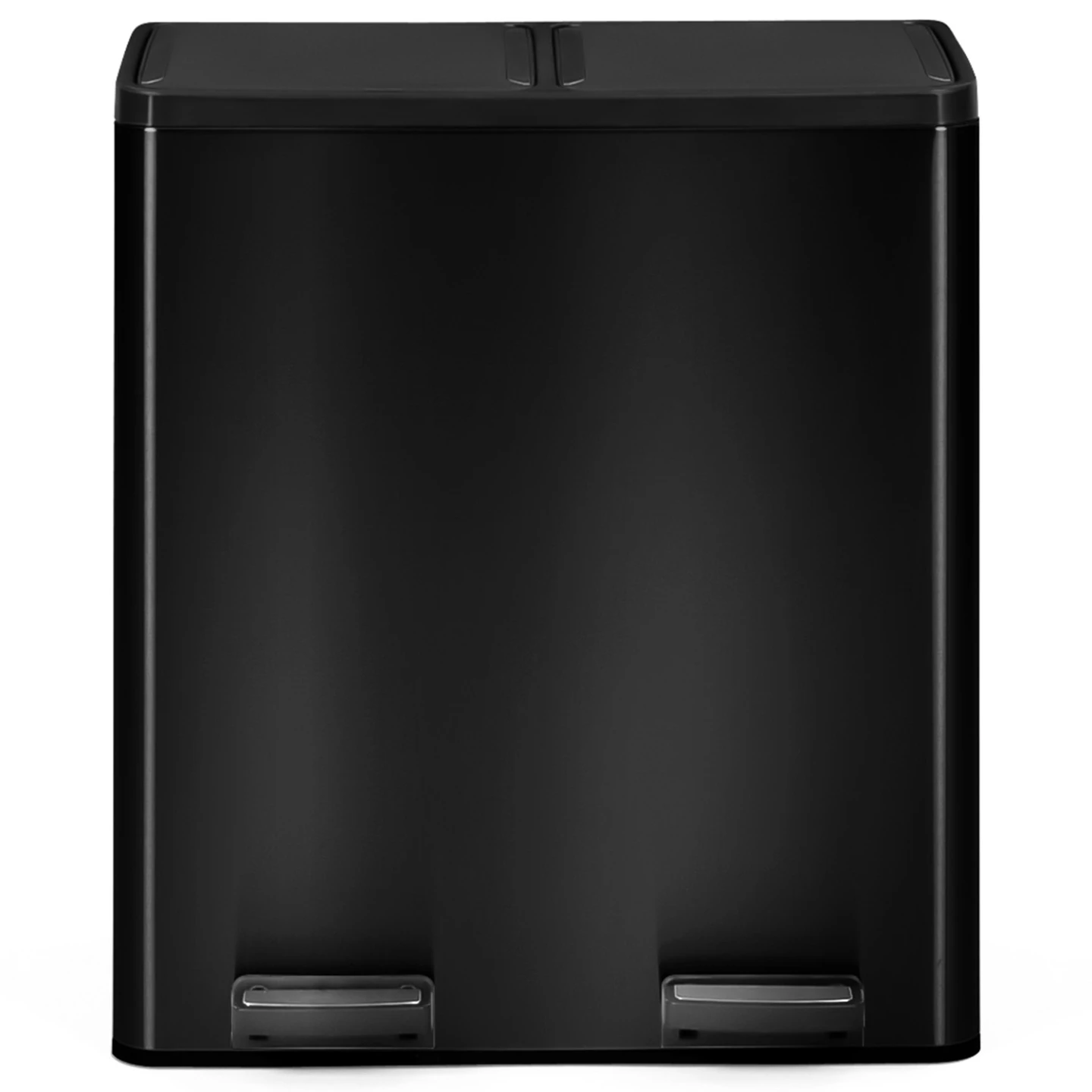 Poubelle de cuisine tri sélectif 2 x 30L noir 2 seaux amovibles et pédales en métal
