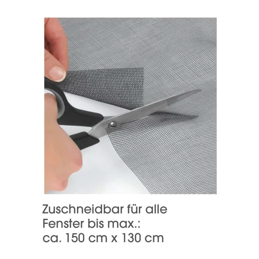 (130x150cm) Fenster Insektenschutz Fliegenvorhang Zuschneidbar Moskitonetz   Magic Click Magnete - Schwarz