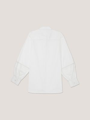 Blusa de renda com logotipo adaptável