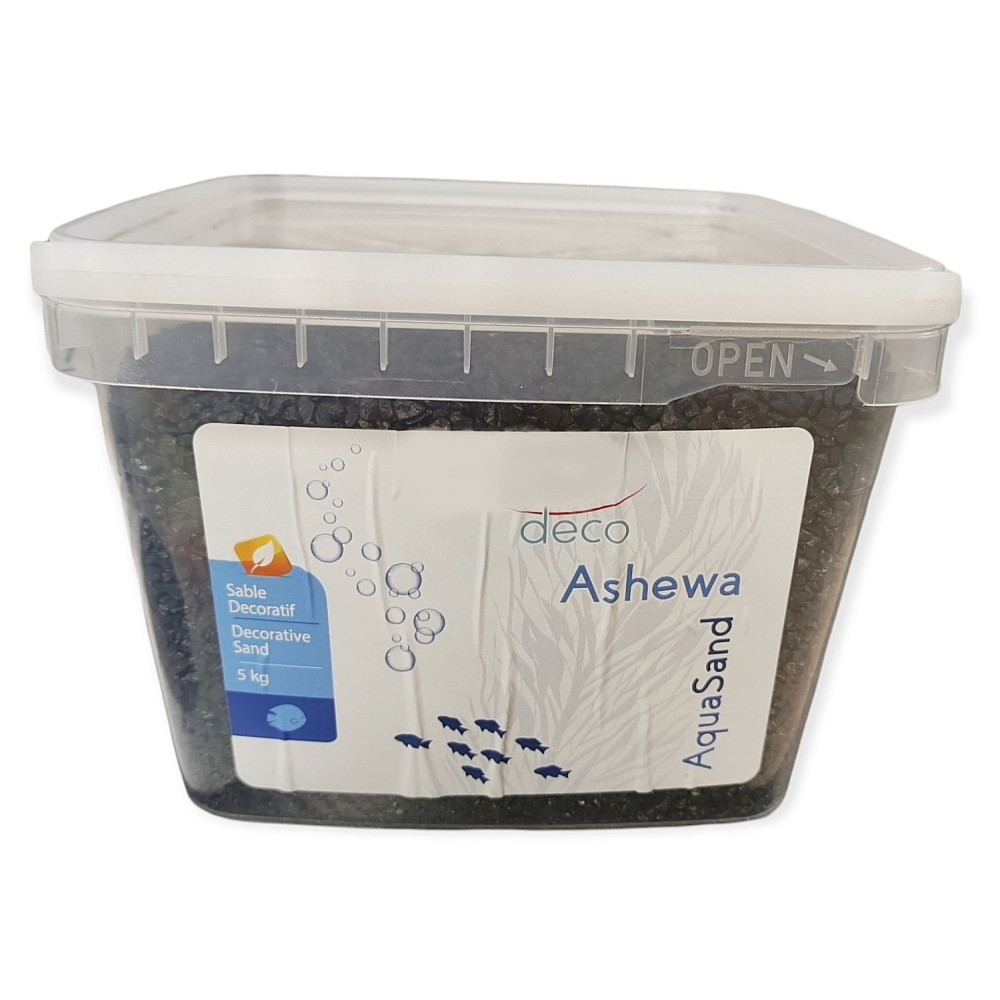 Gravier décoratif 2-3 mm noir ashewa aquasand 5 kg pour aquarium
