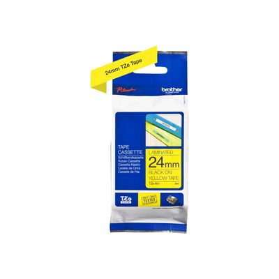 Brother TZe651 - Ruban d'étiquettes auto-adhésives - 1 rouleau (24 mm x 8 m) - fond jaune écriture noire