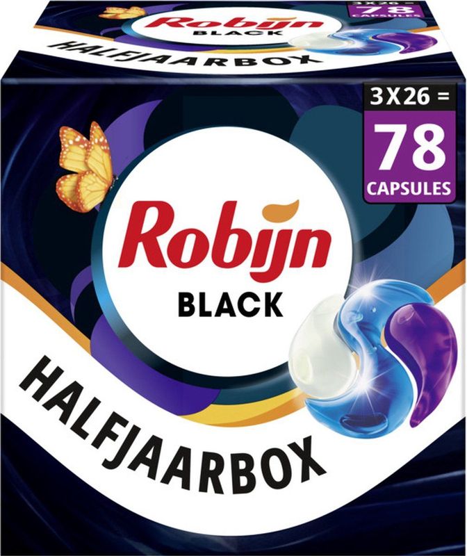 Robijn Classics Black Velvet 3-in-1 Wascapsules - 3 x 26 wasbeurten - Voordeelverpakking