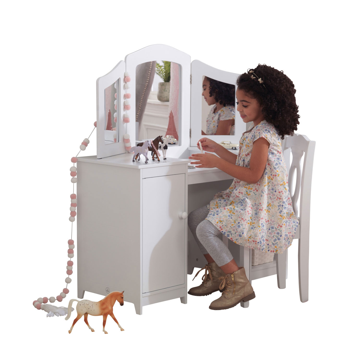 KidKraft Houten Kaptafel met Stoel Wit