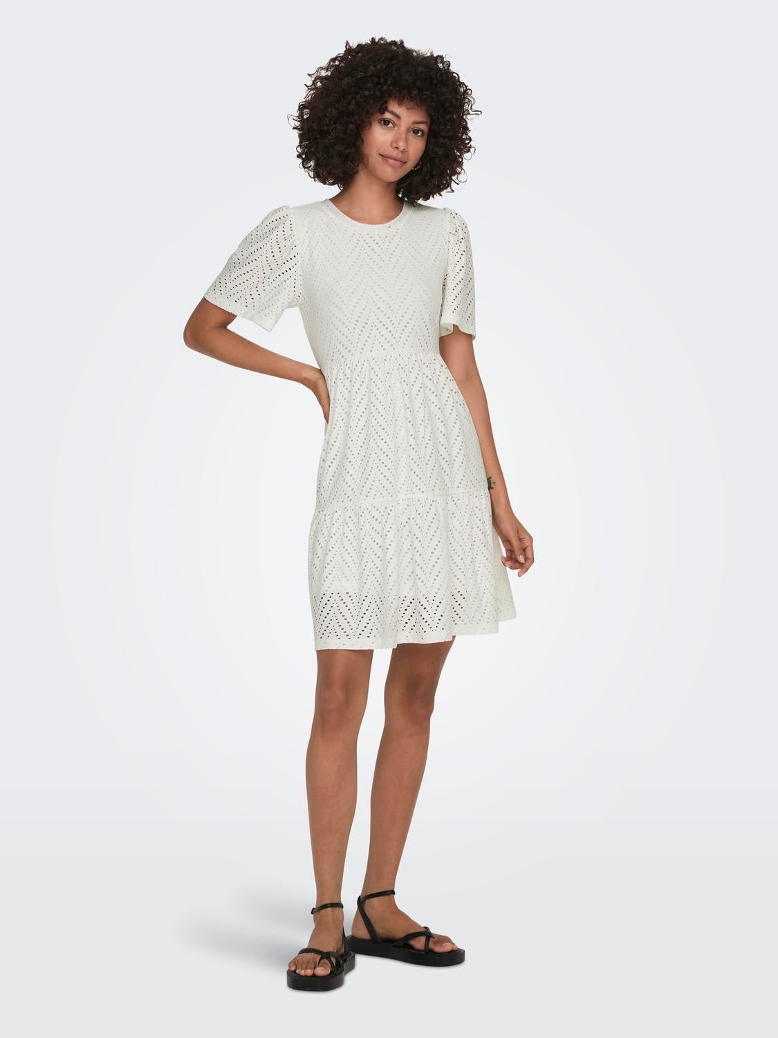 JDYCARLA Kurzes Kleid Cloud Dancer