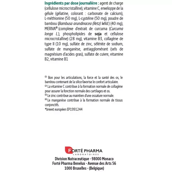 Forté Pharma Forté Flex Joints Colágeno Tipo II e Cúrcuma 90 cápsulas