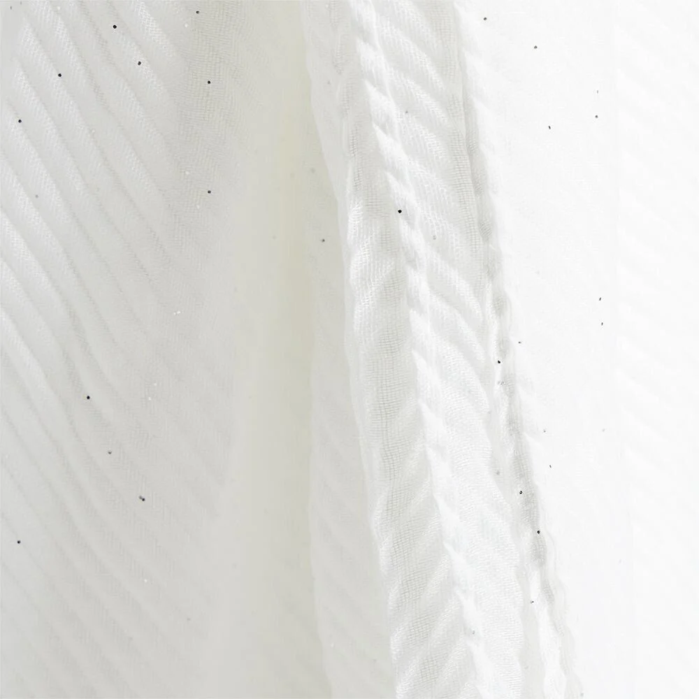 Foulard coton plissé blanc 70x180cm