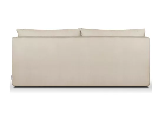 Canapé convertible 3 places avec coffre de rangement en tissu chenille beige - Léo