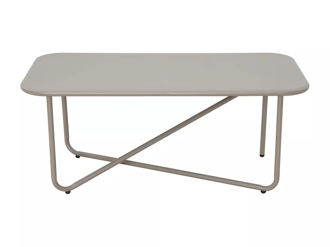 Salon de jardin en acier : un canapé 2 places, 2 fauteuils et une table basse - Gris - MILOPE de MYLIA