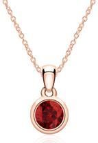 14 karaat roségouden ketting met Granaat