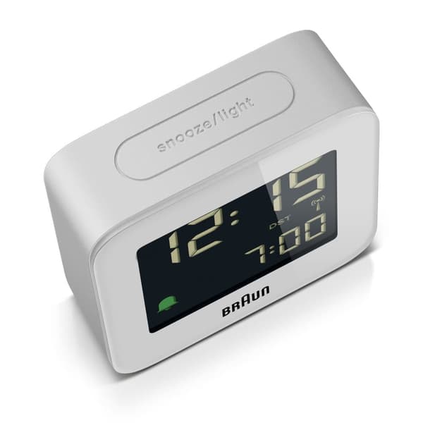 Braun hvit digital vekkerklokke BC08W