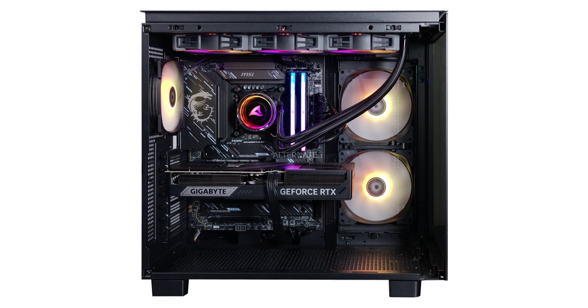 ALTERNATEThunderstorm Pro Core Ultra 7 – RTX 5070 Ti gaming pc  (Zwart | Core Ultra 7 265KF | RTX 5070 Ti | 32 GB | 2 TB SSD)