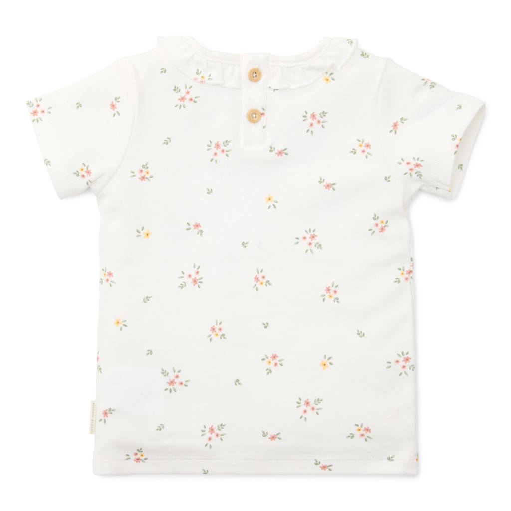 Little Dutch gebloemd T-shirt wit/roze/groen