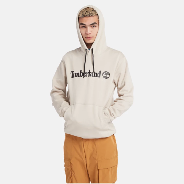 Moletom com capuz masculino bege, estampa 