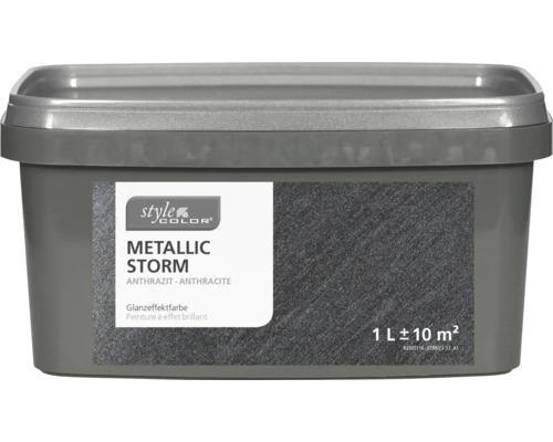 StijlKleur METALLIC STORM Glanseffectverf Antraciet 1 l