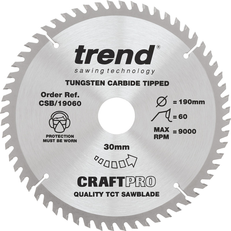 Trend cirkelzaagblad 190x30x2,8mm 60T