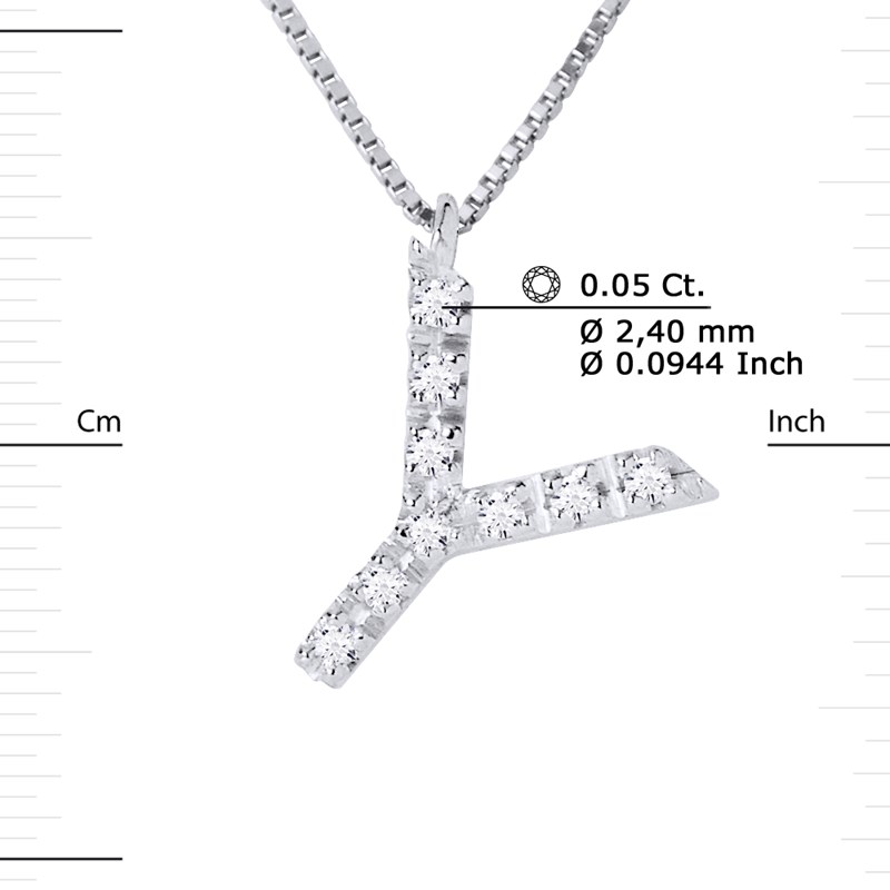 Collier ALPHABET Diamants 0,05 Cts  LETTRE 