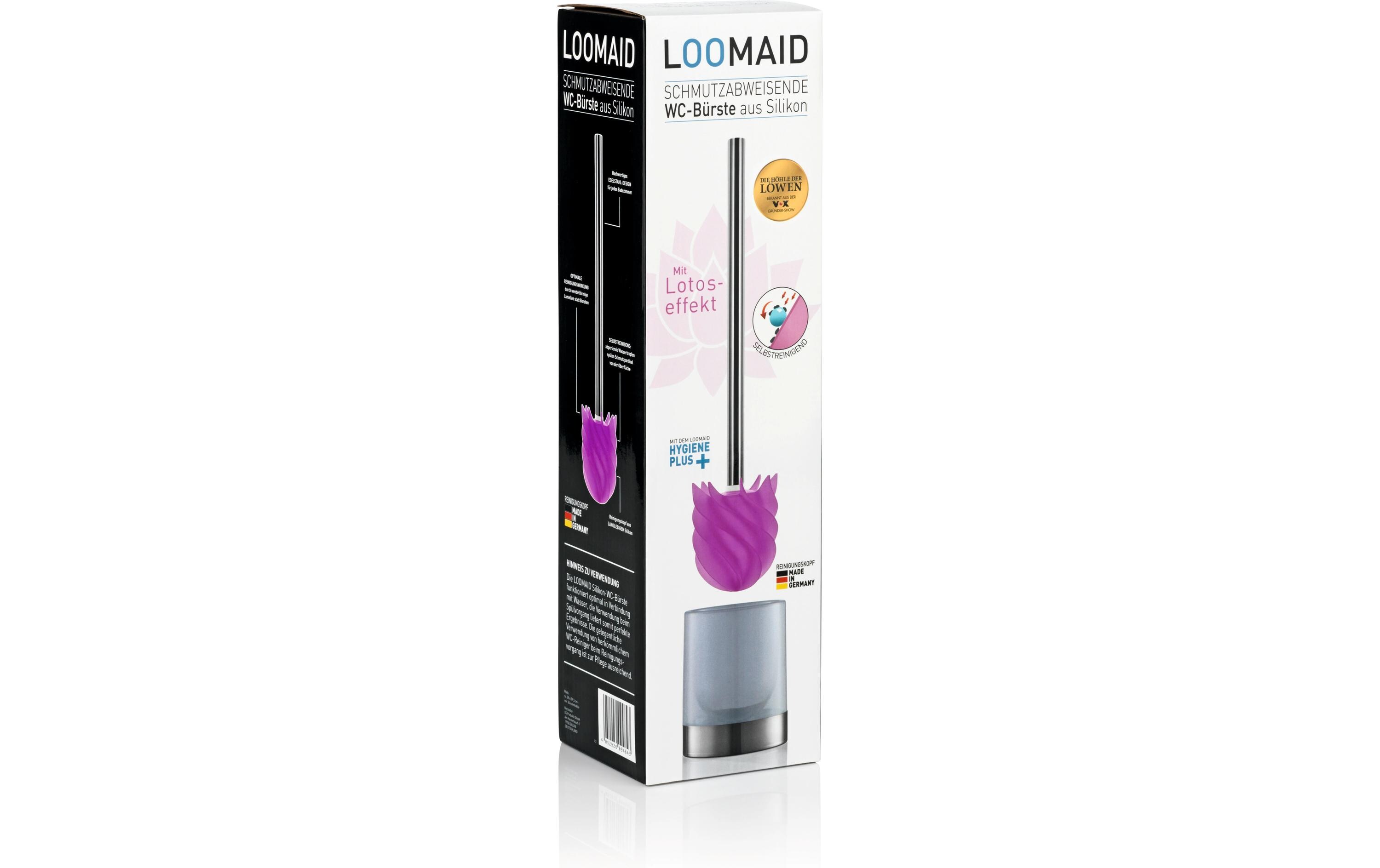 Toilettenbürste LOOMAID aus Silikon, Pink, schmutzabweisendSilikon WC-Bürste