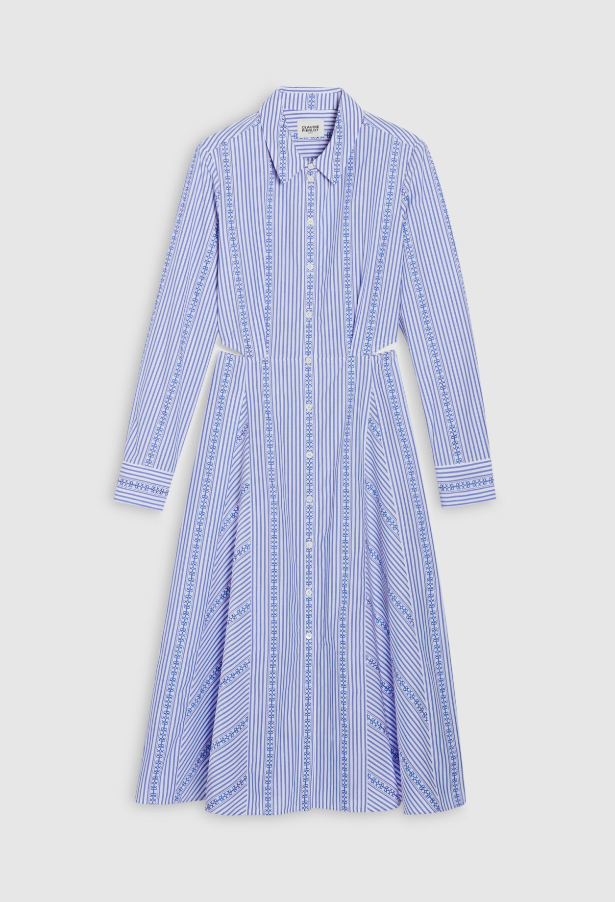 Robe chemise midi bleu ciel